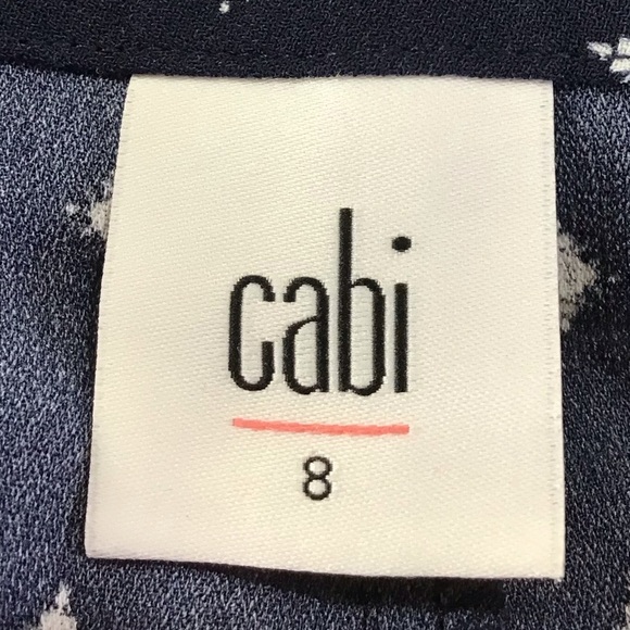 Cabi Navy Blue Paisley Trackstar Trouser Wide Leg Pants Size 8 NEW - Picture 2 of 6